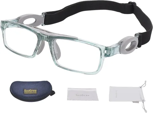 SooGree Gafas deportivas para hombres y mujeres, gafas protectoras para béisbol, correr, deportes, ciclismo, gafas Marco Verde Gris Pad