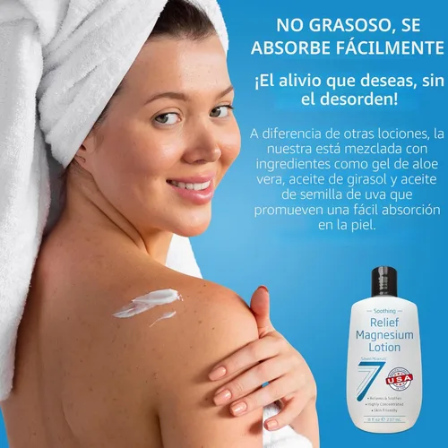 Miniatura 3 de Seven Minerals Loción de magnesio para dormir, alivio calmante y relajación - Magnesio altamente concentrado para un mejor sueño, pies y cuidado