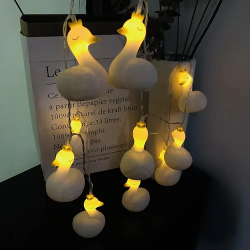 Miniatura 7 de Encantadora cadena de luces de cisne con forma de cisne, luz de noche, funciona con pilas, para fiesta, niños, dormitorio, cumpleaños, decoración