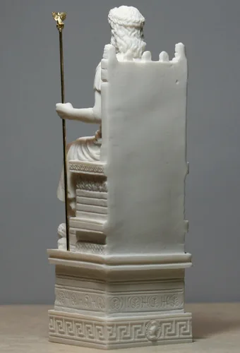 Miniatura 4 de Estatua de alabastro griego de Zeus Júpiter del rey de los dioses, decoración de 10.6 pulgadas