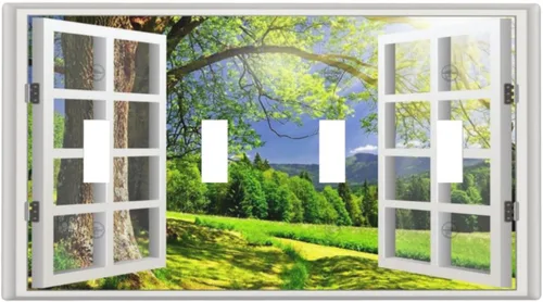 Miniatura 49 de Cubierta para Interruptor de Luz Árbol Morado 3D de 2 Gang Placa de Pared Placa de Interruptor de Luz Doble Toggle Cubiertas Decorativas