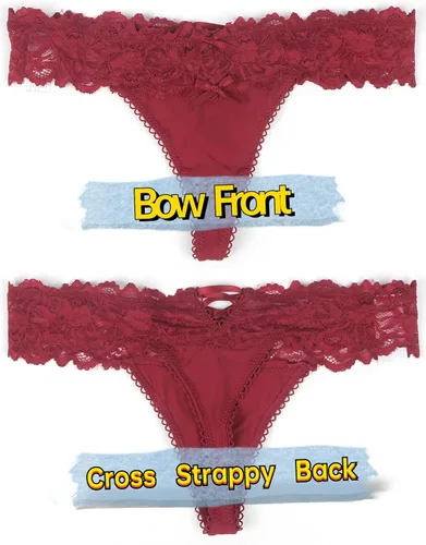 Miniatura 54 de ohyeah Tangas sexy de encaje tangas bragas de tiro bajo ropa interior para mujer de algodón entrepierna braga tangas bragas 4-18