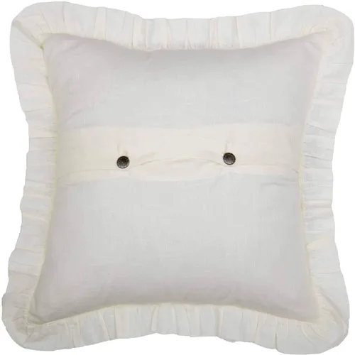 Miniatura 4 de Piper Classics Kathryn - Funda de almohada, 20 x 20 pulgadas, tela texturizada de aspecto de lino blanco suave con microvolantes
