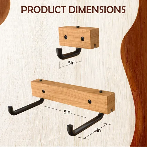 Miniatura 6 de RawRock Soporte Horizontal para Guitarra Eléctrica - Montaje en Pared, Inclinación y Exhibición de Tu E-Guitarra