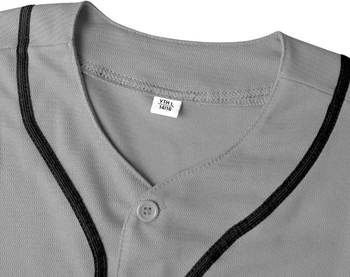 Miniatura 22 de Phoneutrix Camiseta de béisbol en blanco para jóvenes, camisetas de manga corta para niños, uniformes deportivos