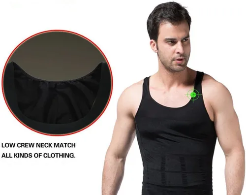 Miniatura 4 de FS Mens Tights Compression Body Shaper Sports Muscle Tank Top Abs Abdomen Slim