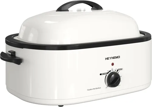 Miniatura 15 de Horno asador eléctrico de 14 cuartos de galón, horno asador de pavo, tapa de autofundación, bandeja extraíble, control de temperatura de rango
