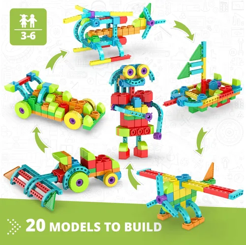 Miniatura 2 de STEM Qboidz - Juego de iniciación para guardería escolar de 3 a 6 años (1-2 estudiantes en caja de plástico), kit escolar y escolar en casa