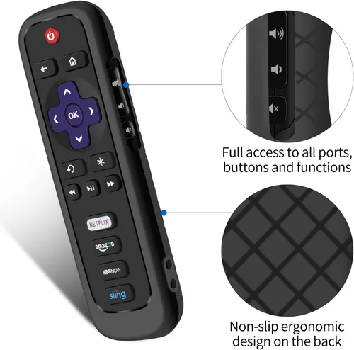 Miniatura 6 de Funda para mando a distancia Roku, cubierta de batería para TCL Smart TV Steaming Stick, funda protectora de silicona para control remoto universal