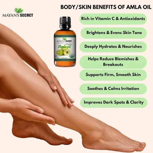 Miniatura 4 de Mayan's Secret - Aceite Amla puro de 4 oz para el crecimiento del cabello Virgen prensado en frío orgánico certificado USDA