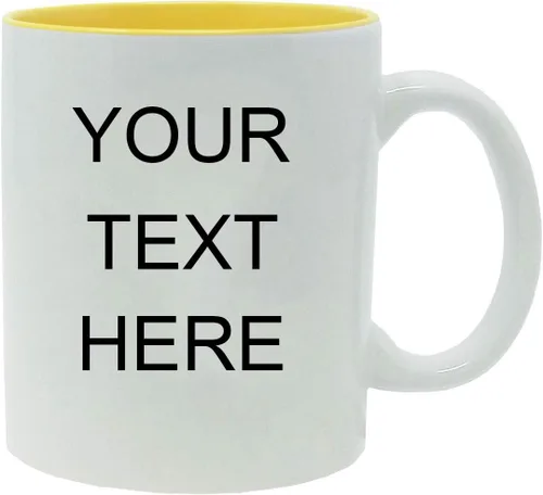 Miniatura 4 de Taza de café personalizada de cerámica blanca de 11 onzas, personalizable, color negro
