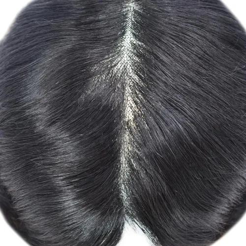 Miniatura 4 de Sistema de cabello humano tipo tupé para hombre, mono tupé para hombres, postizos de repuesto para cabello masculino, protesis capilar para hombre