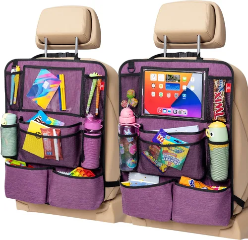 Miniatura 8 de Helteko Organizador para el asiento trasero del coche, protector de respaldo con soporte para tableta con pantalla táctil, organizador de asiento