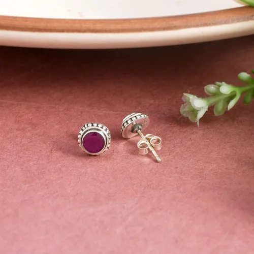 Miniatura 14 de Round Gemstone Stud Design 2