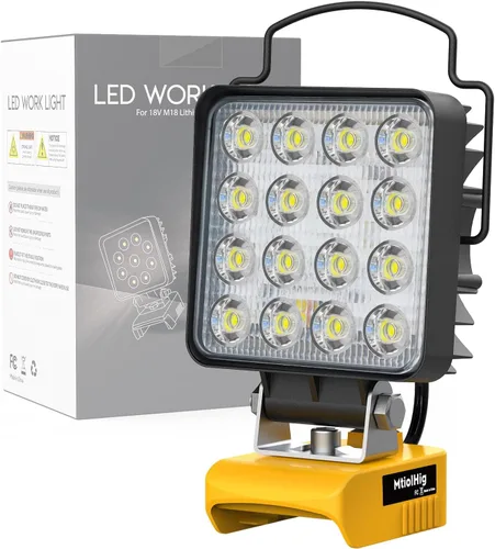 MtiolHig Luz de trabajo LED inalámbrica compatible con batería Dewalt de 20 V, 112 W, 11200 lúmenes, herramienta de luz de trabajo debajo del capó,