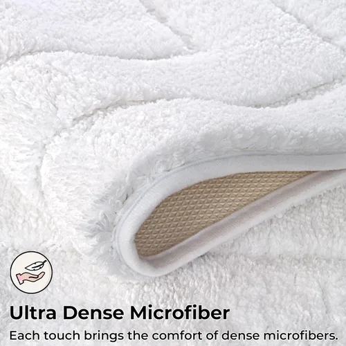 Miniatura 3 de GRANNY SAYS Juego de 2 alfombras de baño de microfibra súper suave y absorbente para baño, antideslizantes, lavables, juego de alfombras de baño Gris