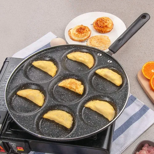 Miniatura 9 de Ejoyous Sartén de aluminio antiadherente para panqueques de 7 tazas, sartén para tortillas, utensilios de cocina para el hogar con mango ergonómico
