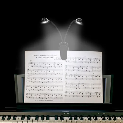 Miniatura 2 de Luz de soporte de música, paquete de 1/2/4/10 luces LED de libro, funciona con batería USB y AAA, lámpara de lectura en la cama, 4 niveles de Negro