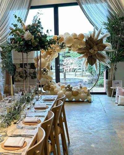 Miniatura 2 de Jarrones de flores, centros de mesa de boda para mesas, 2 piezas de metal dorado rectangular geométrico soporte de flores jarrón para decoración