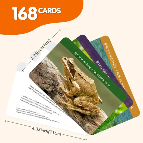 Miniatura 8 de MEROCO Juego de cartas de pistas de animales de safari, juegos de animales de granja, juego de pistas de animales, juguetes educativos
