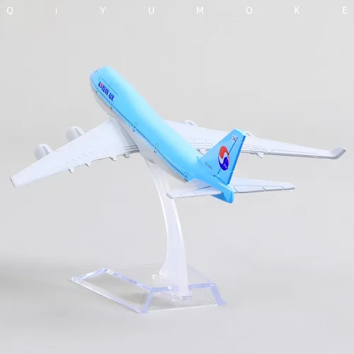 Miniatura 4 de 747 Kit de Modelo de Avión Coreano-1/400 Modelo de Aviones de Metal Fundido a Presión con Soporte (6 pulgadas) Avión Boeing 747 Regalos
