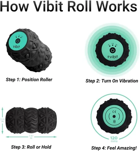 Miniatura 3 de Vibit - Masajeador vibratorio para fascitis plantar, alivio del dolor y ciática, rodillo de masaje portátil para pies y cuerpo, alivio del dolor