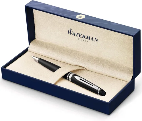 Miniatura 11 de Waterman bolígrafo de lujo para expertos color azul con recarga negra fina 1904592, Negro y Dorado