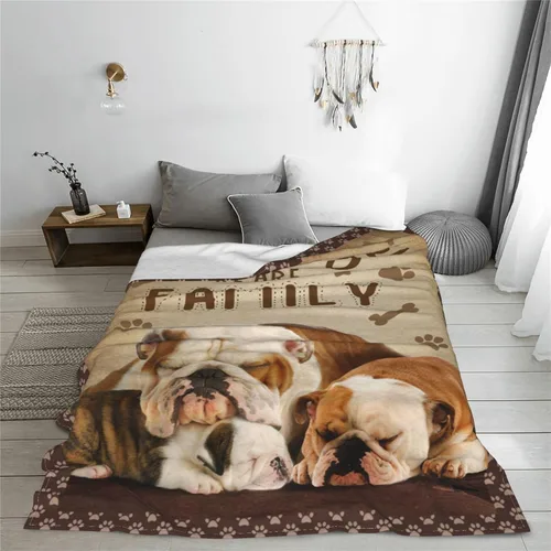 Miniatura 4 de Manta de Bulldog Inglés Manta de Bulldog Francés para Arrojar Mantas Acogedoras de Forro Polar de Franela Suave y Cálida de Felpa Ropa de Cama
