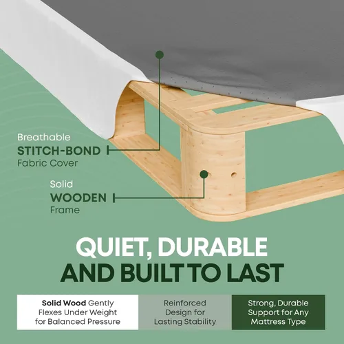 Miniatura 4 de Greaton, 10” Twin Box Spring Only for Twin Size Bed – Amish-Made in The USA – Solid Wood Mattress Foundation with Stable & Quiet Support