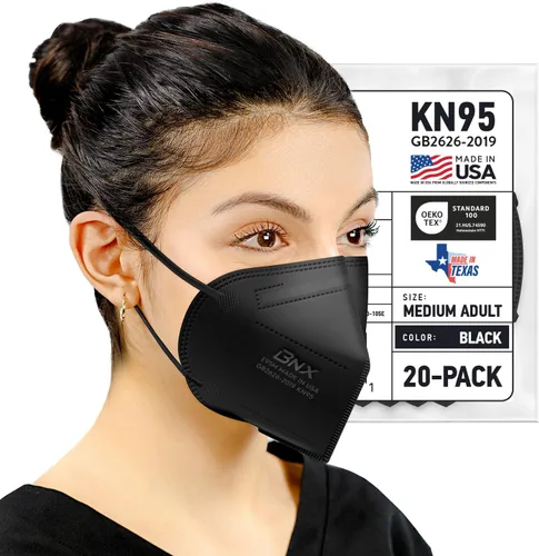 Miniatura 15 de AccuMed BNX KN95 Face Masks Made in USA (Adult Large, Adult Medium, Kids Small) (Earloop) (Model: E95/E95M/E95S)