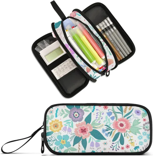 Miniatura 28 de Estuche para lápices de gran capacidad de los años 80 y 90, bolsa para lápices, oficina, escuela, bolsa grande para bolígrafos con almacenamiento