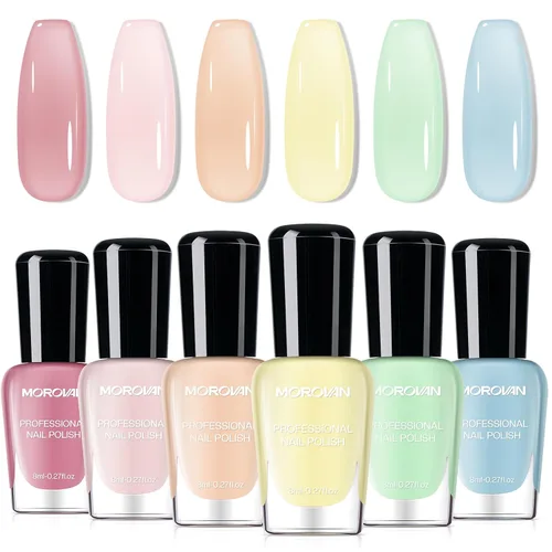 Miniatura 11 de Morovan Juego de Esmaltes de Uñas Marrones: Kit de Esmalte de Uñas Nude Chocolate Oscuro de Invierno Secado Rápido al Aire Regular Paquete