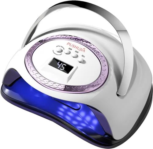 Lámpara de uñas profesional de 288 W con 66 LED y sensor inteligente, pantalla digital, 4 ajustes de temporizador, luz LED UV de secado rápido para
