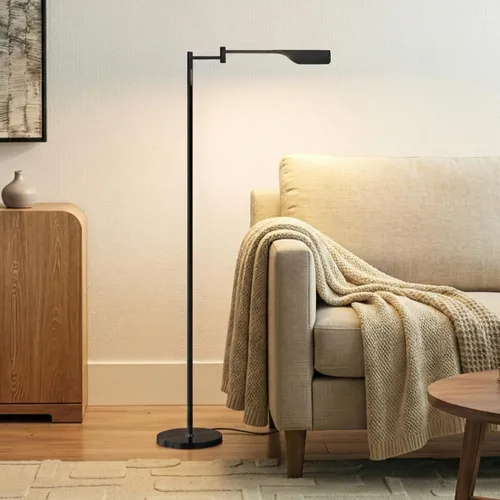 Brightech Leaf Pharmacy Lámpara de lectura LED, lámpara de pie regulable con fácil rotación sobre silla o escritorio para salas de estar y oficinas,