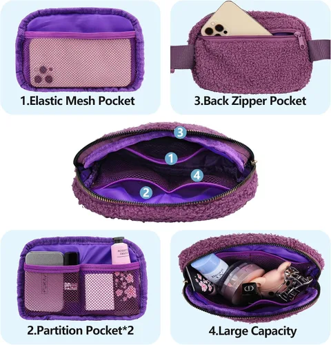 Miniatura 216 de Riñonera cruzada para mujeres y hombres, bolsa para cinturón para senderismo con correa ajustable, riñonera para correr, entrenamiento, deportes