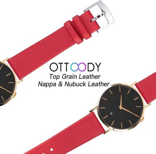 Miniatura 5 de Correas de reloj de cuero de liberación rápida, elegante y ultra suave, correa de reloj de cuero de grano superior para mujeres y hombres, elección