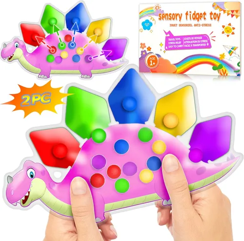 Miniatura 11 de Juguete sensorial de dinosaurio para clasificar el color, juguetes de viaje para niños pequeños de 1 a 3 años, juguete de viaje por carretera 1