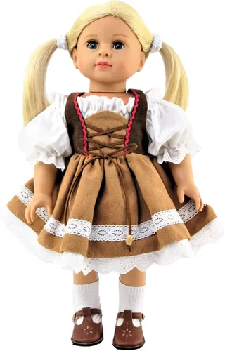 Miniatura 5 de American Fashion World Brown Princess Anna Frozen 2 - Traje inspirado para muñecas de 14 pulgadas Calidad premium y diseño moderno Ropa