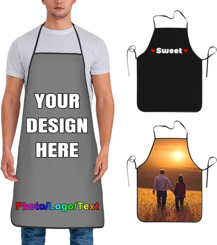 Miniatura 19 de Delantal de chef personalizado para hombres y mujeres, para cocinar, con nombre, logotipo, foto, regalos de cocina para familiares y amigos