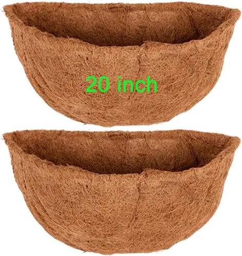 Miniatura 12 de 1 forros de coco de 18 pulgadas para macetas semicirculares, medio círculo, fibra de coco de repuesto para cestas colgantes de pared, 1 unidad
