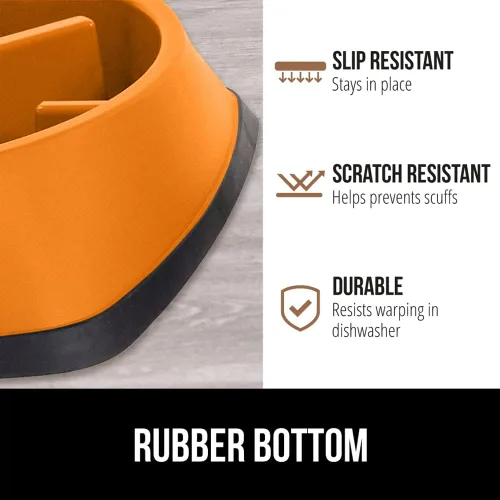 Miniatura 4 de GORILLA GRIP® Tazones patentados para perros de alimentación lenta sin BPA, juguete interactivo de 4 tazas para perros y gatos, enriquecimiento