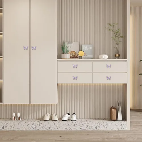 Miniatura 5 de Pomos de mariposa para gabinete, 6 pomos de mariposa de un solo agujero, tiradores decorativos para puerta, gabinete, cajón, armario, muebles