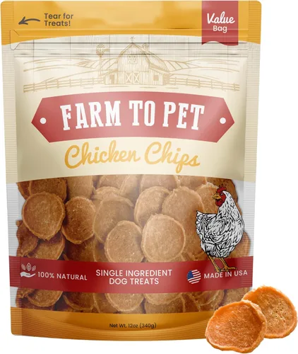 Miniatura 8 de Farm To Pet - Golosinas de entrenamiento para perros - Chips de pollo, un solo ingrediente - 4 onzas, magras, totalmente naturales, golosinas