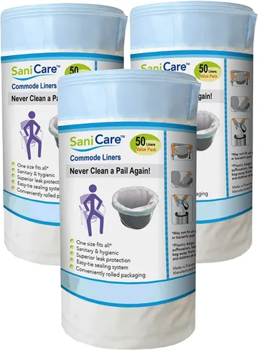 Miniatura 7 de Commode Liners – Paquete de 100 forros desechables para inodoro – Se adapta a todas las comodidades de cabecera estándar – Elimina olores – Nunca