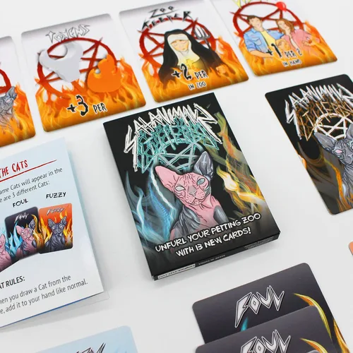 Miniatura 4 de SATANIMALS: Paquete de expansión Littergy Juego de cartas Construye el mejor zoológico de mascotas demoníacas Gatos sin pelo Perfecto
