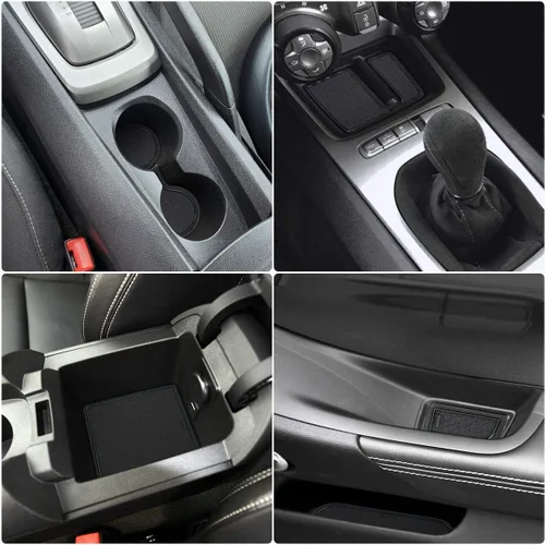 auovo Juego de 8 alfombrillas antipolvo para Chevy Camaro accesorios 2010 2011 2012 2013 2014 2015 insertos para portavasos de automóvil, forro de