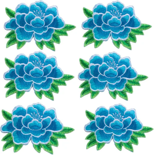 Parches bordados de flores de peonía, apliques para planchar, vestido de boda, decoración de bricolaje, manualidades, ropa de mujer, parche de tela