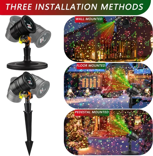 Miniatura 5 de Proyector de luces láser de Navidad para exteriores: impermeable al aire libre decoraciones de Navidad luz láser, luces de Navidad de proyección