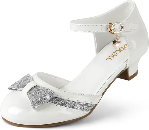 Zapatos de vestir para niñas, sandalias de tacón alto de piel sintética, perfectas para bodas, fiestas, eventos en la iglesia, escuela y ocasiones