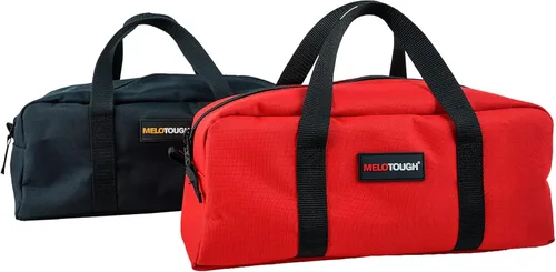 MELOTOUGH Bolsa de Herramientas Resistente con Timón de Lona Pequeña con Kit Combinado de Cremallera - Incluye 2 Bolsas Organizadoras de Negro & rojo
